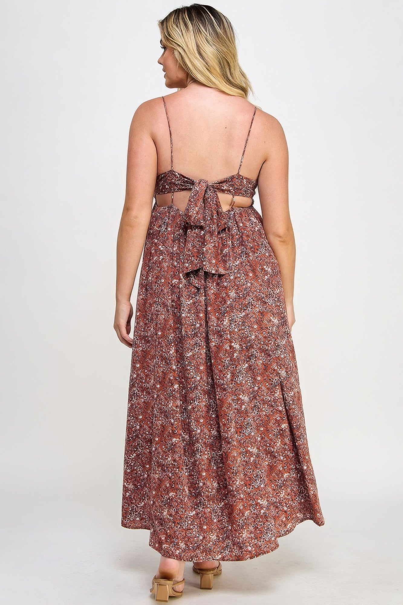 Floral Maxi Dress With Tie Back